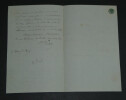 Armand-Emmanuel-Charles GUIGNARD de ST PRIEST - LETTRE AUTOGRAPHE SIGN&Eacute;E, 1835. Armand-Emmanuel-Charles GUIGNARD de Saint-Priest