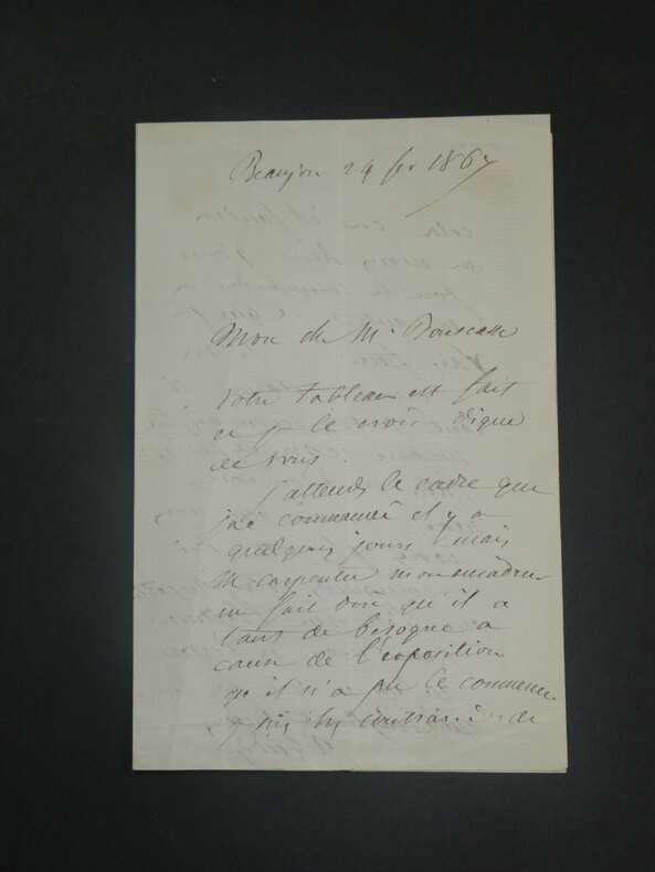 Th&eacute;odore GUDIN, peintre fran&ccedil;ais, lettre autographe sign&eacute;e, 24 f&eacute;vrier 1864. Th&eacute;odore GUDIN