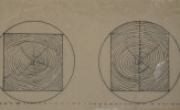 Deux modes d'utilisation d'une m&ecirc;me bille de bois - Dessin original sign&eacute;. Louis Henri Laffill&eacute;e
