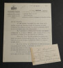 G&eacute;n&eacute;ral LACAPELLE - Lettre dactylographi&eacute;e sign&eacute;e &agrave; Monsieur Jean FABRY - Monument au Mar&eacute;chal Joseph Joffre - 1936. G&eacute;n&eacute;ral Gustave Paul Lacapelle