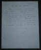 Louis JOUVET, Com&eacute;dien - LETTRE AUTOGRAPHE SIGN&Eacute;E. Louis JOUVET