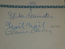 No&euml;l-No&euml;l, Claire Olivier - Autographes issus d'un carnet d'autographes, 1950. No&euml;l-No&euml;l, Claire Olivier