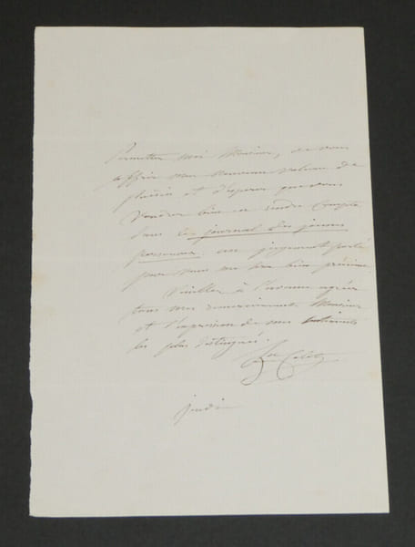Louise COLET- LETTRE AUTOGRAPHE SIGN&Eacute;E. Louise COLET