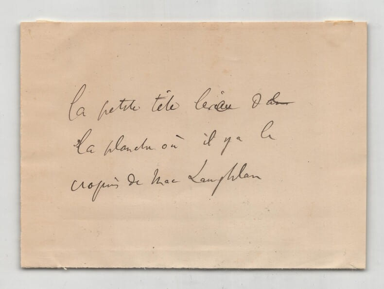 Henri Delacroix - Philosophe et psychologue - Billet autographe. Henri Delacroix