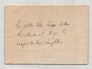 Henri Delacroix - Philosophe et psychologue - Billet autographe. Henri Delacroix