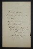 Adolphe BELOT - Lettre autographe sign&eacute;e - Romancier. Adolphe Belot