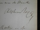 ROYER Alphonse - LETTRE AUTOGRAPHE SIGN&Eacute;E, CABINET MINISTRE ETAT MAISON EMPEREUR. Alphonse Royer