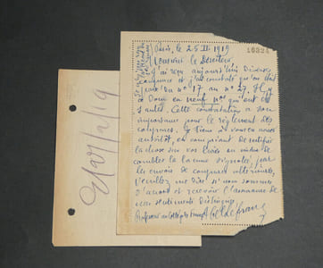 Abel LEFRANC - Carte lettre autographe signée au Directeur du Courrier de la Presse, 1919