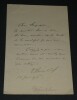 Paul DEROULEDE - LETTRE AUTOGRAPHE SIGN&Eacute;E en date du 10 Juin 1896. Paul DEROULEDE