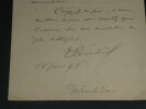 Paul DEROULEDE - LETTRE AUTOGRAPHE SIGN&Eacute;E en date du 10 Juin 1896. Paul DEROULEDE