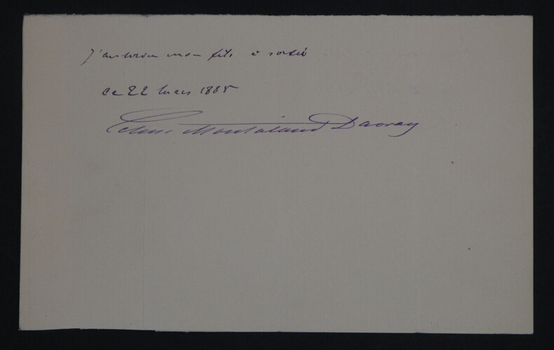 C&eacute;line MONTALAND, Actrice - NOTE AUTOGRAPHE SIGN&Eacute;E, 1888. C&eacute;line MONTALAND