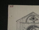 Dessin original sign&eacute; - Fa&ccedil;ade de l'&eacute;glise Saint-Gabriel &agrave; Tarascon. Louis Henri Laffill&eacute;e