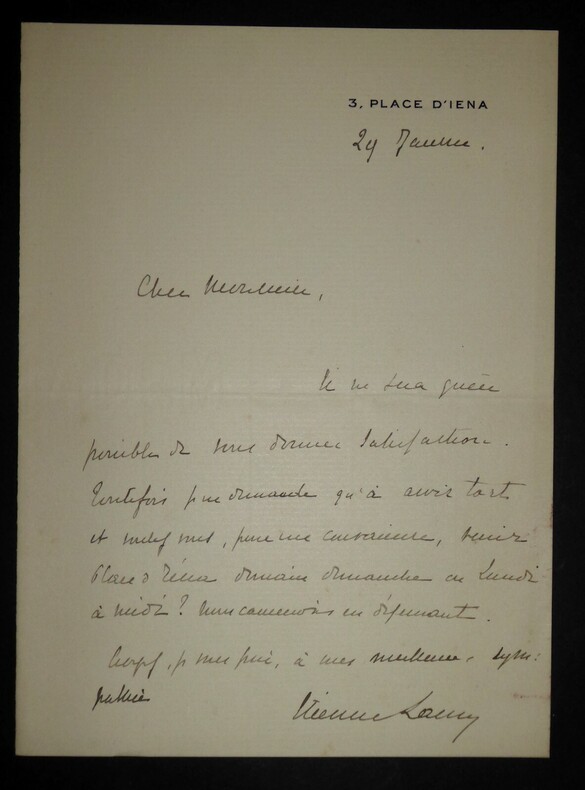 LETTRE AUTOGRAPHE SIGN&Eacute;E. Etienne Lamy