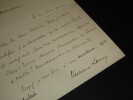LETTRE AUTOGRAPHE SIGN&Eacute;E. Etienne Lamy