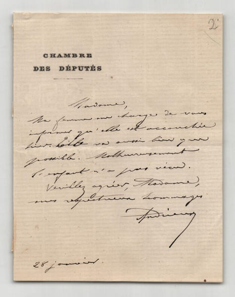 Louis Andrieux - Lettre autographe sign&eacute;e - Chambre des d&eacute;put&eacute;s. Louis Andrieux