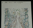 Louis Touchagues - Dessin imprim&eacute; rehauss&eacute; en couleur de sa main - Voeux 1948. Louis Touchagues