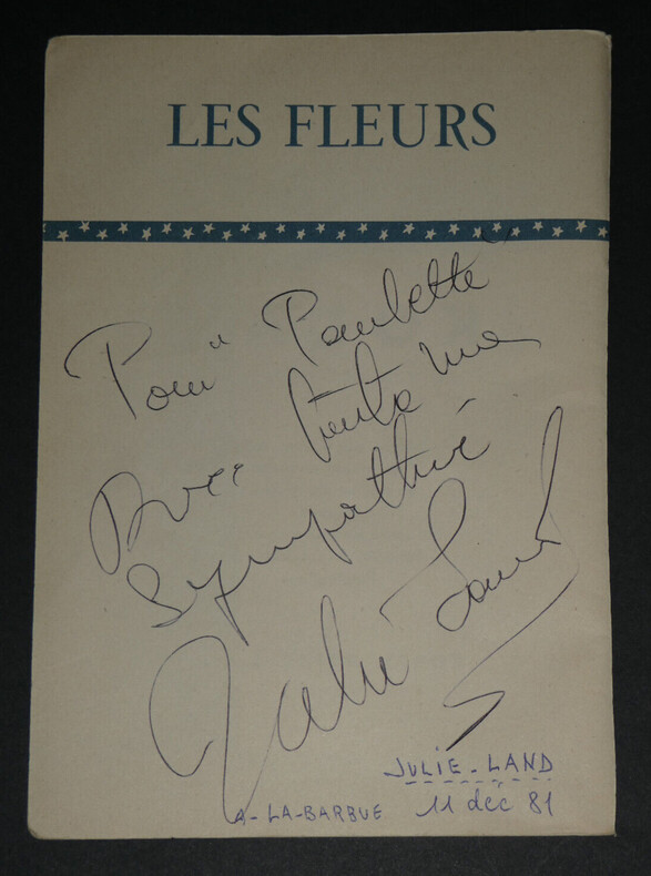 Julie Land, Castel - Autographes issus d'un carnet d'autographes, 1981. Julie Land, Castel