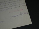 Laurent EYNAC, Homme politique - LETTRE TAPUSCRITE SIGN&Eacute;E &agrave; Hubert LYAUTEY, 1933. Laurent EYNAC