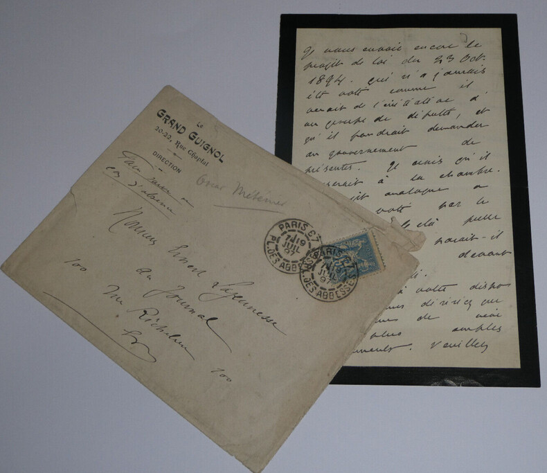 Descendance de Merle D'AUBIGN&Eacute;, LETTRE AUTOGRAPHE SIGN&Eacute;E SUR PROJET DE LOI 1894. Merle D'AUBIGN&Eacute;