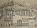 Dessin original sign&eacute; - Ch&acirc;teau de Dampierre - Architecture. Louis Henri Laffill&eacute;e