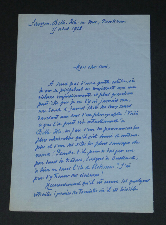 Henri BOUQUET Chirurgien - LETTRE AUTOGRAPHE SIGN&Eacute;E - Belle-&Icirc;le-en-Mer - 1928. Henri BOUQUET