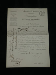 Alphonse ANDRAU-MORAL. Lot de deux Commissions de l'Administration des Postes, 1839 & 1847
