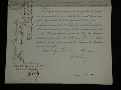 Alphonse ANDRAU-MORAL. Lot de deux Commissions de l'Administration des Postes, 1839 & 1847