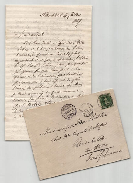 Fr&eacute;d&eacute;ric Godet - Lettre autographe sign&eacute;e - Affaire Kœchlin-Claudon - 1887. Fr&eacute;d&eacute;ric Godet