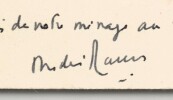 Andr&eacute; Maurois - Carte lettre autographe sign&eacute;e de remerciements &agrave; J.F Blondel. Andr&eacute; Maurois
