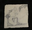 Dessin original au crayon - Etude de nus en mouvement, XIX &egrave;me. Anonyme
