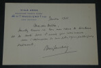Ren&eacute; FAUCHOIS - CARTE LETTRE AUTOGRAPHE SIGN&Eacute;E DE VOEUX, 1911, Beaulieu sur Mer. Ren&eacute; FAUCHOIS