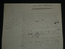 Henri DUVERNOIS - MANUSCRIT AUTOGRAPHE SIGN&Eacute; "LES SOEURS HORTENSIAS", 1900. Henri DUVERNOIS