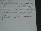 Henri LAVEDAN- LETTRE AUTOGRAPHE SIGN&Eacute;E de remerciement, &agrave; Maindron. Henri LAVEDAN