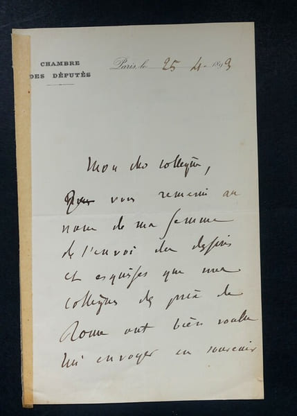 GUYOT Yves - LETTRE AUTOGRAPHE SIGN&Eacute;E, CHAMBRE DES D&Eacute;PUT&Eacute;S, PARIS 1893. Yves Guyot