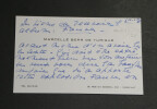 Marcelle BERR de TURIQUE - Carte de correspondance autographe sign&eacute;e - 1973. Marcelle BERR de TURIQUE