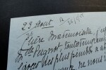Lettre autographe sign&eacute;e – Lettre de consignes adress&eacute;e &agrave; une infirmi&egrave;re. &Eacute;pouse du Mar&eacute;chal Hubert LYAUTEY (La Mar&eacute;chale Lyautey)