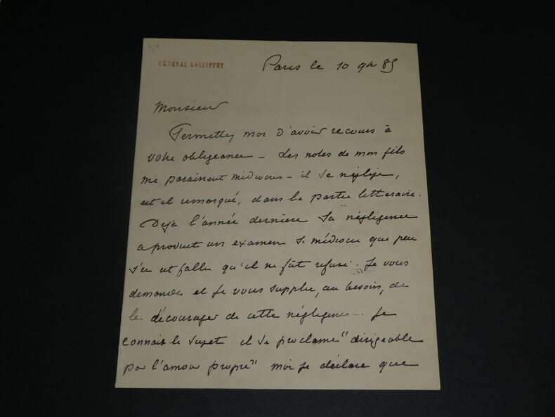 G&eacute;n&eacute;ral Gaston Gallifet - Lettre autographe sign&eacute;e - 1885. G&eacute;n&eacute;ral Gaston Gallifet