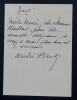 Andr&eacute; BRUL&Eacute; - LETTRE AUTOGRAPHE SIGN&Eacute;E. Andr&eacute; Brul&eacute;
