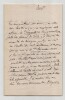 Alphonse Duvernoy - Lettre autographe sign&eacute;e. Alphonse Duvernoy