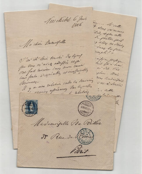 Fr&eacute;d&eacute;ric Godet - Longue lettre autographe sign&eacute;e &agrave; Mlle Risler - 6 pages - 1886. Fr&eacute;d&eacute;ric Godet