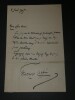 Fran&ccedil;ois Copp&eacute;e - Lettre autographe sign&eacute;e &agrave; M. Collin avec enveloppe 1907. Fran&ccedil;ois Copp&eacute;e
