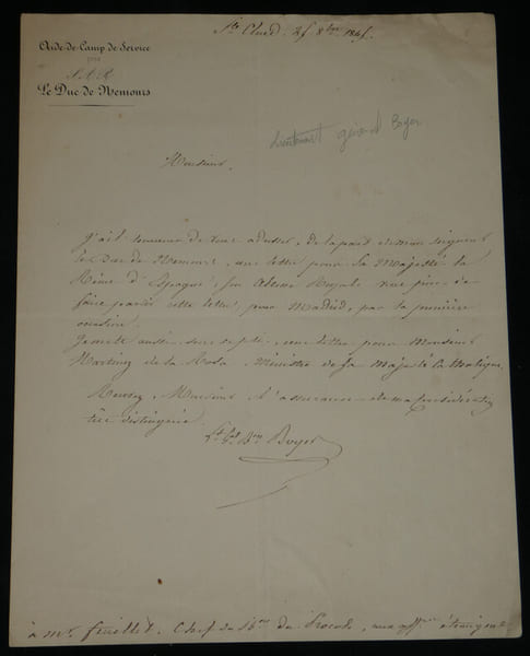 Pierre Paul Boyer - Lettre autographe sign&eacute;e &agrave; Monsieur Feuillet - 1845. Pierre-Paul Boyer