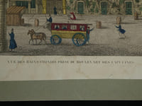 Vue d'optique - Gravure mise en couleurs à la main - Bains Chinois à Paris
