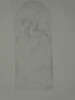 Dessin original au crayon - Repr&eacute;sentation de la Vierge Marie. Anonyme