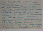 Carte de visite simple autographe - Acad&eacute;mie de France &agrave; Rome. Emile AUBRY