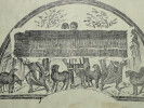 D&eacute;coration mutil&eacute;e d'un arcosolium — Dessin original sign&eacute;, encre vers 1930. Louis Henri Laffill&eacute;e
