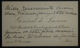 G&Eacute;N&Eacute;RAL DE LACROIX Henri - CARTE DE VISITE, CONSEIL DE LA GUERRE, PARIS. Henri de Lacroix