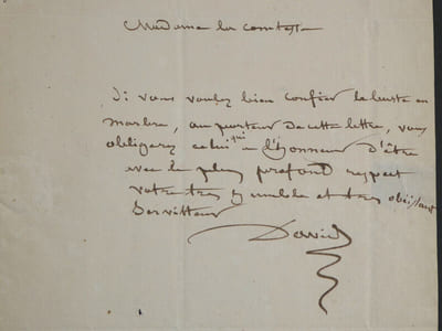 David d'Angers - L.A.S. à la Comtesse de Bourke - Buste en marbre