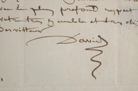 David d'Angers - L.A.S. à la Comtesse de Bourke - Buste en marbre
