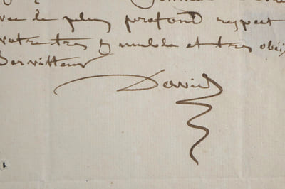 David d'Angers - L.A.S. à la Comtesse de Bourke - Buste en marbre